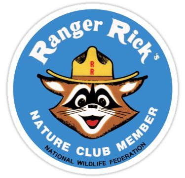 Ranger Rick's Nature Club Vintage Member Badge Sticker Ranger Rick, Nature Club, Smokey The Bears, Peel And Stick Vinyl, Travel Stickers, Vintage Americana, Racoon, Travel Design, Retro Toys