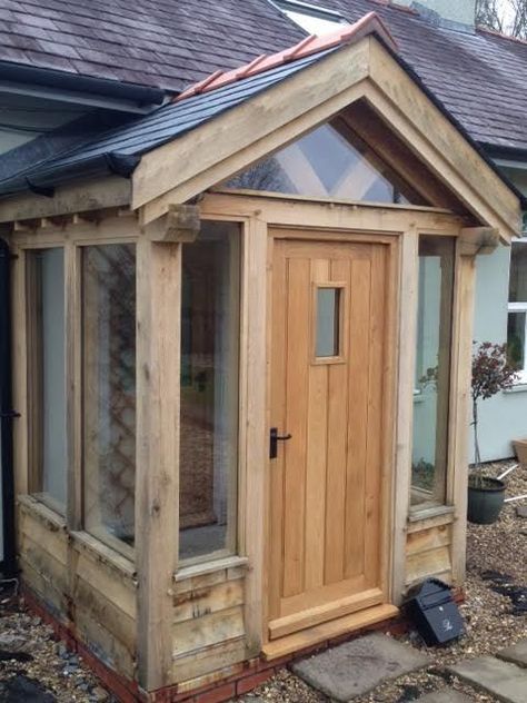 Enclosed-Oak-Framed-Porch – Wye Oak Porch Oak, Porch Extension, Sas Entree, Timber Frame Porch, Glass Porch, Porch Kits, Victorian Porch, Cottage Porch, Porch Addition