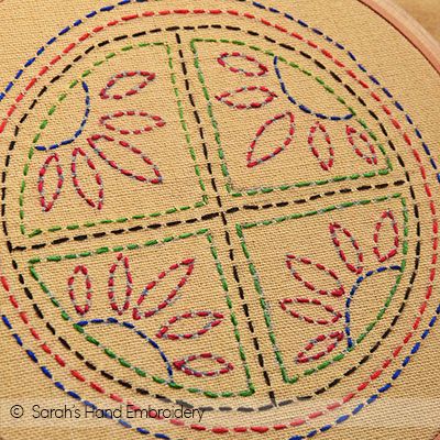 Kantha Work-Outlines - Tutoriels de broderie à la main de Sarah Kantha Designs Pattern, Kasida Work Embroidery, Kantha Embroidery Designs Hand Stitching, Traditional Kantha Embroidery Designs, Katha Work Embroidery, Different Stitches Hand Embroidery, Kantha Embroidery Designs Pattern, Kantha Work Designs, Kantha Embroidery Designs Motifs