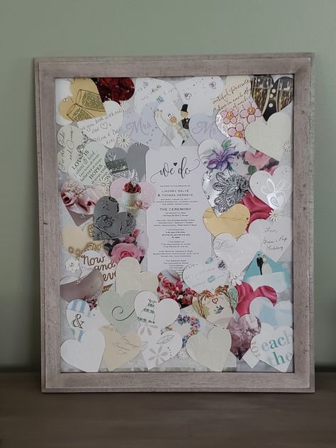 Crafts With Wedding Cards, Wedding Card Preservation, Craft With Wedding Cards, Wedding Card Shadow Box Ideas, Saving Wedding Cards Ideas, What To Do With Wedding Cards, Wedding Cards Keepsake Ideas, Wedding Card Keepsake Ideas, Wedding Card Craft Keepsake