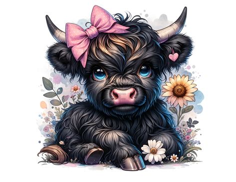 Cow Cartoon Images, Cow Cartoon, Hantverk Diy, Baby Highland Cow, Cartoon Cow, Animal Portraits Art, Cow Decor, Portraits Art