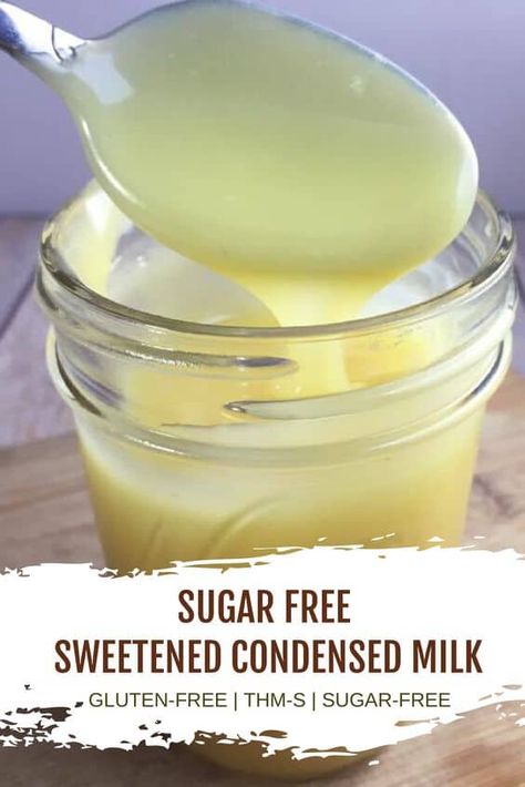 This keto sugar-free sweetened condensed milk is rich, creamy, and tastes like the real thing. Only 3 ingredients! Perfect for low-carb baking or recipes that call for traditional sweetened condensed milk. Sugar Free Sweetened Condensed Milk, Stevia Desserts, Vegan Sweetened Condensed Milk, Sugar Free Condensed Milk, Homemade Sweetened Condensed Milk, Montana Kitchen, Sweetened Condensed Milk Recipes, Sugar Free Baking, Sugar Free Recipes Desserts