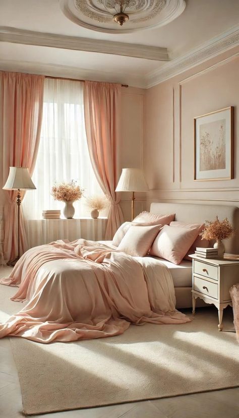 15+ Amazing Sheet Colors for Beige Comforters That Impress 47 Bedroom Inspirations Feminine, Feminine Bedrooms For Women, Feminine Bedroom Ideas For Women, Pink Luxury Bedroom, Luxury Girls Bedroom, Small Bedroom Decor Ideas For Women, Dc Bedroom, Light Pink Bedrooms, Luxury Dorm Room