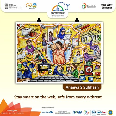 #Painting_of_the_day🎨🖌️ #staysafeonline #cybersecurity #g20india #g20dewg #g20org #g20summit #besafe #staysafe #ssoindia #meity #mygovindia #india #Quad #Quad2023 #QuadCyberCampaign #QuadCyberChallenge #POCSO_Act #FridayVibes #NDTV For more content visit our website or click the link in the bio - https://www.staysafeonline.in/ Women Safety Poster Drawing, Art Competition Ideas, Women Safety, Poster Competition, Poster Creative, Pencil Drawing Images, Computer Projects, Social Media Drawings, Drawing Competition