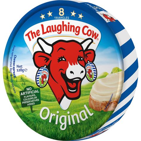 Laughing Cow Cheese image The Laughing Cow, Laughing Cow Cheese, Cheese Triangles, Spreadable Cheese, American Chocolate, Cow Cheese, Queso Fundido, Low Fat Cheese, Laughing Cow