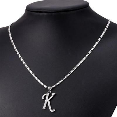 Platinum Plated Initial English K Letter Cubic Zirconia Necklace Pendant  | eBay Silver K Necklace, Initial Necklace K, K Necklace Letter, K Letter Necklace, 2023 Manifestation, Letter K Necklace, Necklace K, K Pendant, K Jewelry