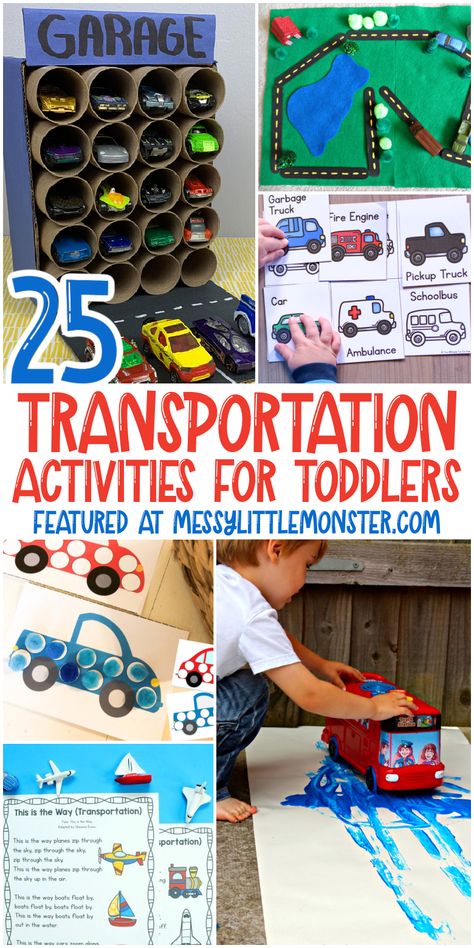 Vehicle Sensory Play, Transportation Preschool Crafts Art Bulletin Boards, Transportation Activities For Elementary, Montessori Transportation Activities, Things That Move Preschool Activities, Transportation Lesson Plans For Toddlers, Transportation Science Activities, Transportation Art Activities, Things That Go Crafts For Toddlers