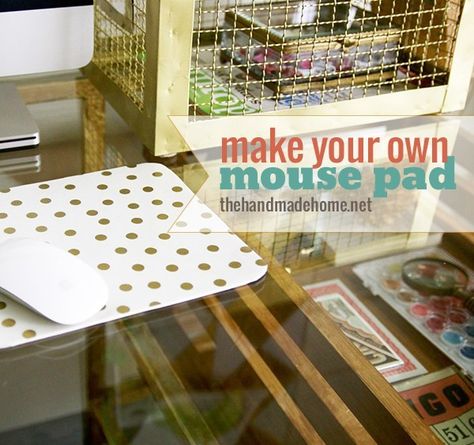 make_your_own_polkadot_mouse_pad Diy Mouse Pad, Diy Mouse, Craft Foam, Diy Office, Dot Fabric, Spray Adhesive, Diy Desk, Foam Crafts, Oil Cloth