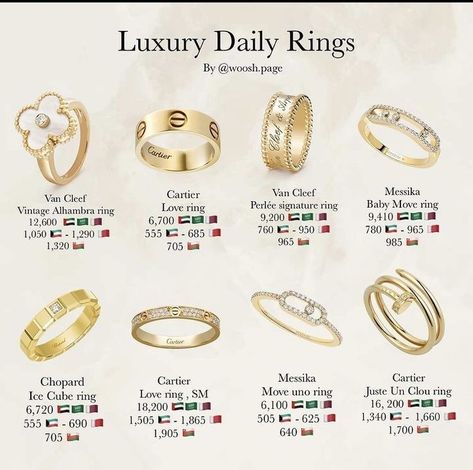 Luxury Daily Ring Guides | Ring Guide for Women | Ring ideas | Jewelry Expensive Looking Jewelry, Cartier Love Ring With Engagement Ring, Must Have Jewelry Pieces, Van Cleef Ring, Cartier Engagement Ring, Capsule Wardrobe Jewelry, Cartier Jewellery, Cartier Love Ring, Jewelry Knowledge