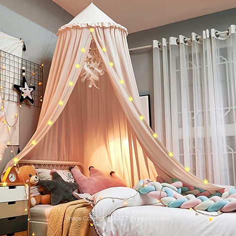 Girls Bedroom Canopy, Princess Bed Canopy, Bed Canopy With Lights, Girls Canopy, Girls Bed Canopy, Princess Decor, Princess Canopy Bed, Princess Canopy, Dreamy Decor