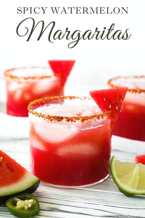 Watermelon Coconut Margarita, Simply Watermelon Margarita, Watermelon Basil Margarita, Tajin Margarita, Spicy Watermelon Margarita, Watermelon Jalapeno Margarita, Mixed Drink Ideas, Smirnoff Drinks, Watermelon Margarita Recipe