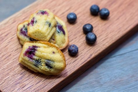 Lemon and Blueberry Madeleines - Maya Kitchenette Lemon Madeleines, Lemon And Blueberry, Madeleine Recipe, Sweet Dish, Fruity Recipes, French Pastries, Gifts For Coffee Lovers, Lemon Blueberry, Coffee Drinkers