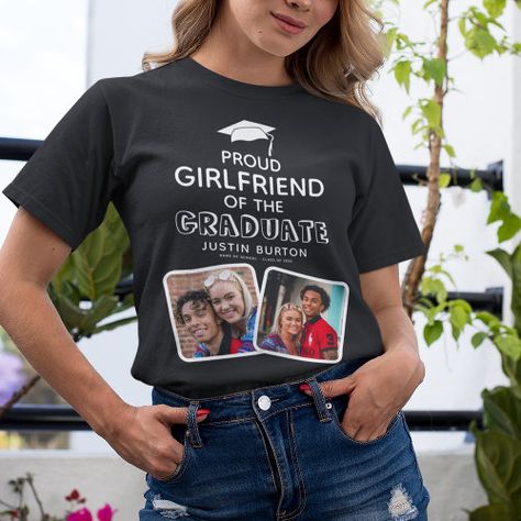 Celebrate the momentous achievement of your special graduate with this charming "Proud Girlfriend of the Graduate" graduation t-shirt. Crafted from soft, breathable cotton, this comfortable tee boasts a vibrant print that proudly declares your love and support.

The bold lettering, adorned with a... Boyfriends Graduation, Bf Graduation, Funny Graduation Shirts, Boyfriend Graduation, Grad Shirts, Diy Graduation Gifts, Best Graduation Gifts, Grad Hat, Gift Ideas For Girlfriend