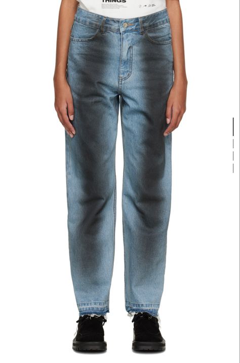 Spray Paint Pants, Spray Paint Jeans, Spray Paint Jeans Y2k, Denim Blue Washed Y2k Jeans, Denim Blue Pre-washed Jeans For Streetwear, Vintage Pre-washed Jeans For Streetwear, Blue Spray Paint, Painted Jeans, Denim Ideas