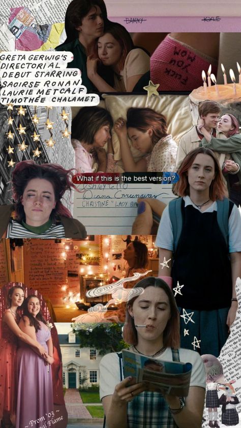 #ladybird #ladybirdmovie #saoirseronan #timotheechalamet Lady Bird Wallpaper, Bird Collage, Movie Collage, Greta Gerwig, 500 Days Of Summer, Romantic Films, Bird Wallpaper, Lady Bird, Timothee Chalamet