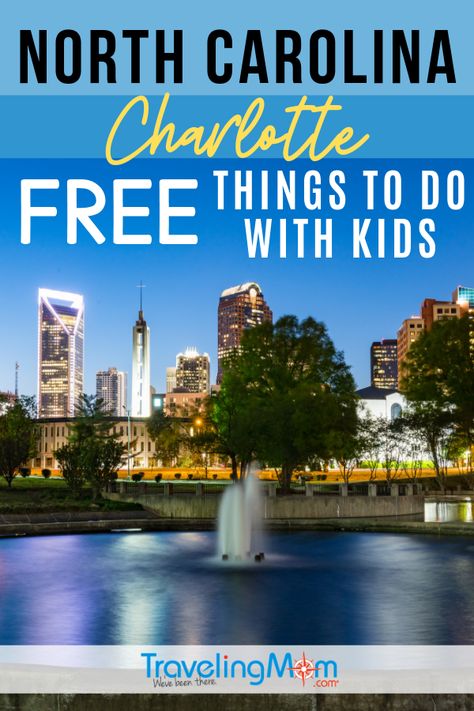 Freebies for families in Charlotte North Carolina! These budget family travel tips include free things to do in North Carolina's Queen City with kids. #TMOM #Freein50States #NorthCarolina #Charlotte | Budget Travel | Travel with Kids | Family Travel North Carolina Charlotte, Charlotte Free, Traveling Mom, North Carolina Vacations, Southern Travel, North Carolina Travel, The 50 States, Queen City, Family Travel Destinations