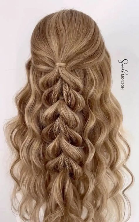 Grad Hairstyles For Long Hair Graduation, Prom Hairstyles For Long Hair Blonde, Christmas Dance Hairstyles, Long Blonde Hair Styles For Prom, Homecoming Hairstyles Long Blonde Hair, Curled Prom Hair With Braid, Long Blonde Hair Prom Hairstyle Ideas, Prettiest Hairstyles, Graduation Hairstyles For Long Hair