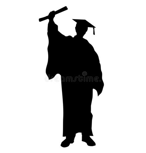 Graduation Vector Illustrations, Student Silhouette, Graduate Silhouette, Graduation Silhouette, Student Illustration, Graduation Clip Art, Frozen Images, Graduation Images, Graduation Cards Handmade