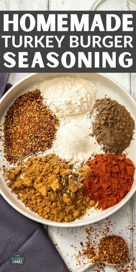 Turkey Burger Seasoning Spices, Chicken Burger Seasoning, Seasoning For Turkey Burgers, Best Seasoning For Burgers, Seasoning For Burgers, Burger Spices, Burger Seasoning Recipe, Turkey Burger Seasoning, Hamburger Seasoning Recipe