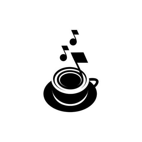 Music Cafe Logo, Coffee Labels, Music Cafe, Logo Cafe, Cafe Music, Miami Wynwood, Guitar Logo, Vinyl Logo, Coffee Label