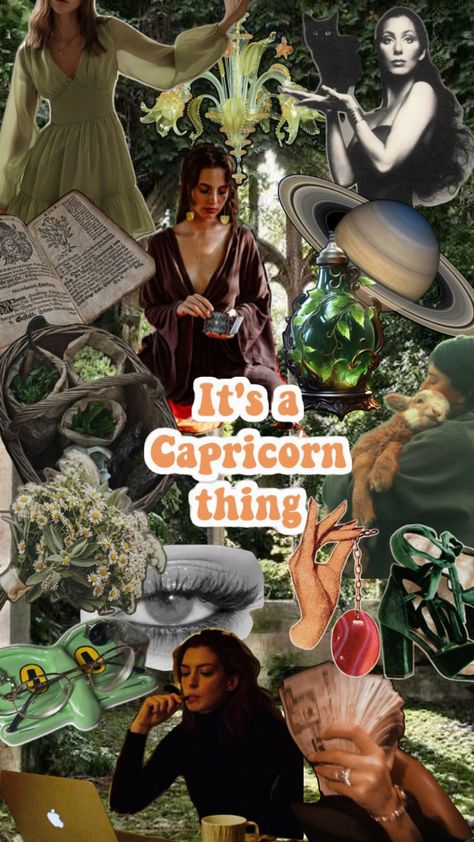 #capricorn #astrology #astrocollage #collage Capricorn Collage, Capricorn Witch, Capricorn Vibes, Capricorn Astrology, Art Deco Aesthetic, Capricorn Life, Baby Witch, Hippie Vibes, Witch Aesthetic