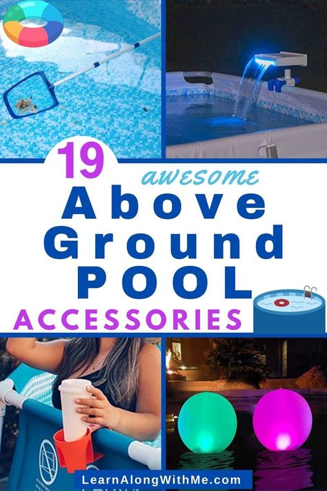 Check out these above ground pool accessories to help you get a cleaner pool, make the liner last longer, add some awesome vibes to your pool (hello pool lighting) and for you to enjoy your pool more.

You may not have heard of all these above ground pool ideas - and you may not need all these accessories - but there may be on you really love. Check them out.

#abovegroundpool  #abovegroundpoolaccessories  #abovegroundpoolideas Above Ground Pool Accessories, Diy Above Ground Pool Landscaping, Pool Area Decorating Ideas, Above Ground Pool Lights, Small Above Ground Pool, Diy Above Ground Pool, Pool Shade, Pool Storage, Best Above Ground Pool