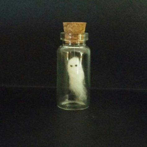 Ghost In A Bottle, Ghost In A Jar, Pet Ghost, Anniversaire Harry Potter, Bottle Charms, Miniature Crafts, Mini Things, Mini Bottles, In A Jar