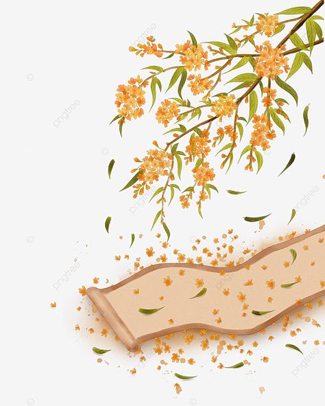 Osmanthus Flower, Osmanthus Fragrans, Plant Clipart, Chinese Flowers, Hand Clipart, Clipart Flowers, Fabric Painting On Clothes, Chinese Embroidery, Moon Festival