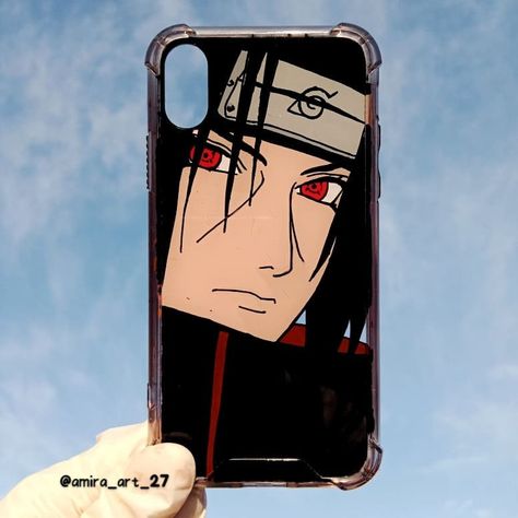 Uchiha itachi.naruto.colors.glasspainting.phone cover.algeria.dzair.japan.korea.anime.boys Naruto Phone Cover Ideas, Naruto Phone Case Painting, Itachi Phone Cover, Itachi Uchiha Phone Case, Naruto Phone Cover, Itachi Phone Case, Goku Images, Naruto Drawing, Itachi Naruto