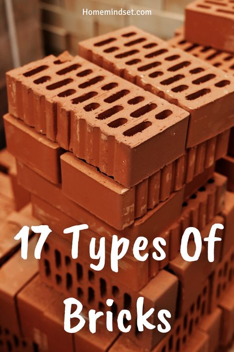 Knowing the types of bricks on the market is important. We give you 17 different bricks on the market today. Types Of Bricks Exterior, Brick Types And Colors, Brick Types, Red Brick Pavers, Fire Bricks, Brick Ideas, Fire Area, Brick Bonds, Types Of Bricks