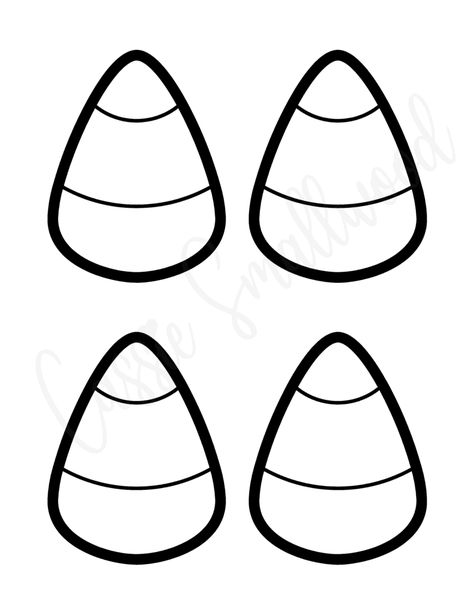 Candy Corn Cutout, Candy Corn Outline, Candy Corn Template Free Printable, Candy Corn Template, Candy Corn Drawing, Corn Printable, Corn Drawing, Dibujos Halloween, Patterns Black And White