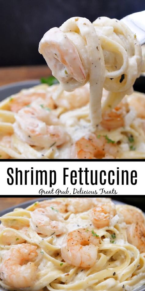 Shrimp Fetuccini Alfredo Recipe, Shrimp With White Sauce, Shrimp And Crab Fettuccine Alfredo, White Shrimp Pasta, Creamy Shrimp Scampi Linguini, Shrimp And Fettuccine, Garlic Shrimp Fettuccine, Creamy Shrimp Alfredo Pasta Recipes, Shrimp Recipes Alfredo