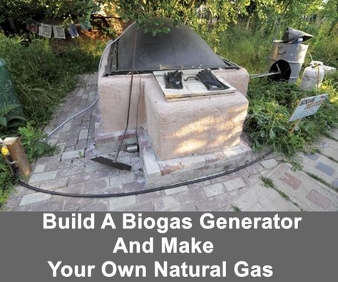 Biogas Generator, Biogas Digester, Mother Earth News, Homestead Survival, Green Power, Sustainable Energy, Off Grid Living, Green Energy, Alternative Energy