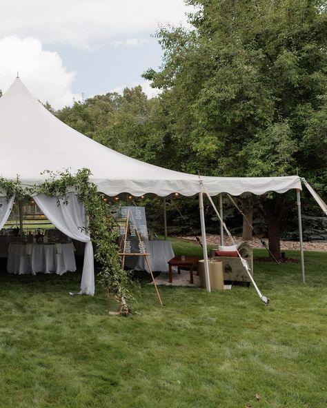 Mountain Backyard Wedding, Frame Tent Wedding, White Canopy Tent, Backyard Tent Wedding, Canopy Wedding, Romantic Backyard, Backyard Tent, Vintage Colour Palette, Wedding Canopy