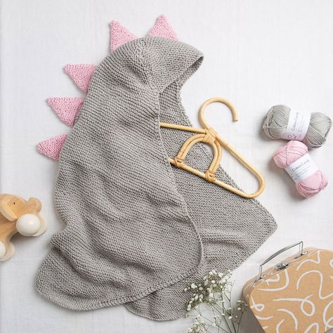 Get the Kit To Knit a Baby Dinosaur Hooded Blanket – Great Gift Alert! | KnitHacker Dinosaur Hooded Blanket, Mow Hawk, Dino Blanket, Dinosaur Blanket, Knitting Basics, Baby Dinosaur, Knitting Kit, Baby Pink Colour, Knitting Needles Sizes