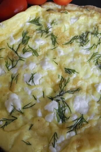 Goat Cheese and Dill Frittata recipe with 70 calories. Eggs Goat Cheese, Frittata Recipes Breakfast, Goat Cheese Frittata, Frittata Recipe, Frittata Recipes, Dutch Baby, Food Names, Fresh Dill, Vegetarian Cheese