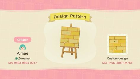 Yellow Path Animal Crossing, Acnh Yellow, Design Animal Crossing, Animal Crossing Design Codes, Animal Crossing Design, Yellow Road, Purple City, Water Island, Brick Path