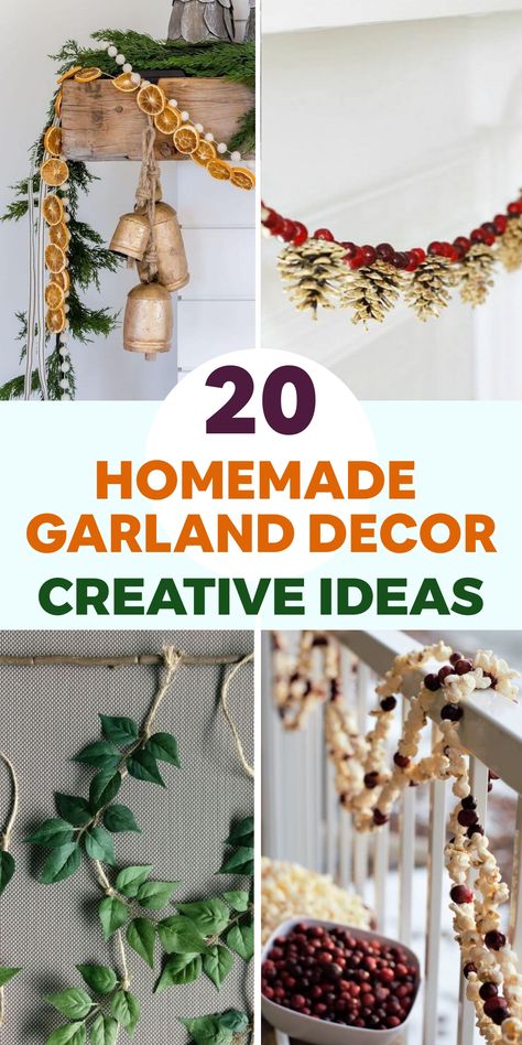 Homemade Garland, Easy Garland, Cork Garland, Diy Garlands, Winter Garland, Fall Leaf Garland, Diy Christmas Garland, Holiday Garlands, Homemade Holiday