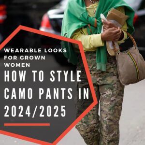 How to Style Camo Pants as a Grown Woman via @WardrobeOxygen Real Camo Pants Outfit, Green Camo Leggings Outfit, Camouflage Pants Outfits For Women, How To Style Camo Joggers, Blue Camo Pants Outfit, Camo Pants Outfit Black Women, Camo Pants Outfit Winter, Baggy Camo Pants Outfit, Outfits With Camo Pants