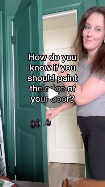 Kayla Crandall | DIY & Design on Instagram: "When the door is open, match the color of the edge with the color of the room it’s facing.

#painthack #painttrick #paint #painting #diy #homedesign #diyprojects" Door Painting Ideas Creative, Painting Doors, Hallway Makeover, The Door Is Open, Door Color, Painted Doors, Paint Painting, Painting Tips, The Room