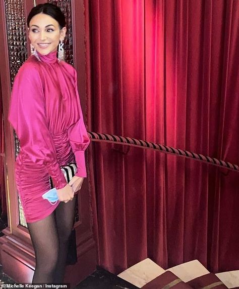 Mark Wright, Michelle Keegan, Instagram Snap, Romantic Evening, Silk Mini Dress, Black Tights, Date Night, Academic Dress, Night Out