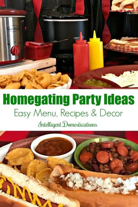 Homegating menu and snack hacks. Homegating Menu and snack hacks. How to set up a game day party spread with easy recipes and decor to create a festive atmosphere without breaking the budget. #gameday #partyfood #homegating Snack Hacks, Game Day Party, Party Spread, Simple Menu, One Dish Dinners, Fall Dishes, Football Food, Food For A Crowd, Game Day Food