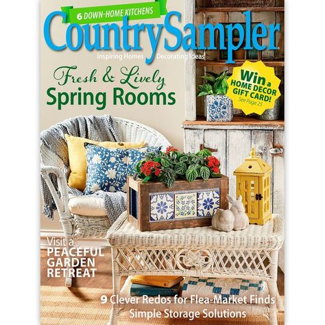 Our May 2022 Issue if finally out! It features so many new freshly styled homes, fun spring crafts, and a peek inside country styled kitchens. Country Sampler Magazine, Country Sampler, Lifestyle Articles, Clutter Organization, Country Lifestyle, Flea Market Finds, Home Tours, Sweet Valentine, Rustic Gardens