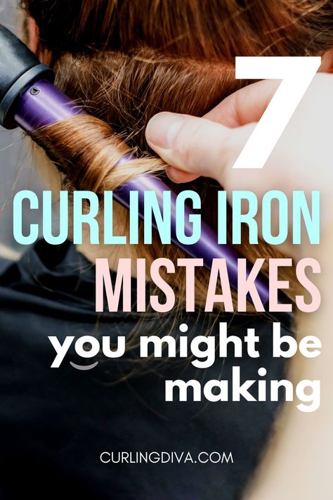 While curling your hair might seem fairly basic, there are a lot of mistakes that you might be making that can, in fact, damage your hair. In this article, we will be going over some of the most common curling iron mistakes that you might be making.  #curls Curled Layered Hair, Big Curling Iron, Curling Iron Burn, Curling Iron Tutorial, Curling Iron Tips, Curling Fine Hair, Curling Thick Hair, Curling Iron Size, Curls For Medium Length Hair