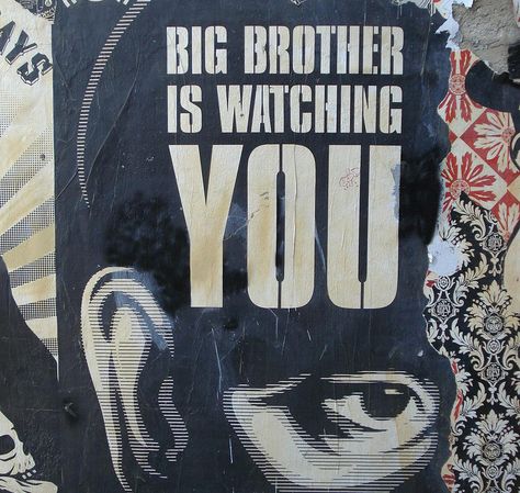 Obey Aesthetic, Surveillance Art, Shepherd Fairey, Shepard Fairy, Big Brother Is Watching, Shepard Fairey Obey, Fahrenheit 451, Obey Art, Dystopian Novels