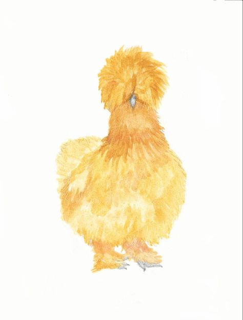 Chicken Canvas Painting Easy, Funny Chicken Paintings, Fluffy Chicken Drawing, Watercolor Chicken Paintings, Watercolor Chickens Easy, Cute Chicken Art, Paint A Chicken, Chickens Watercolor, Watercolour Chicken