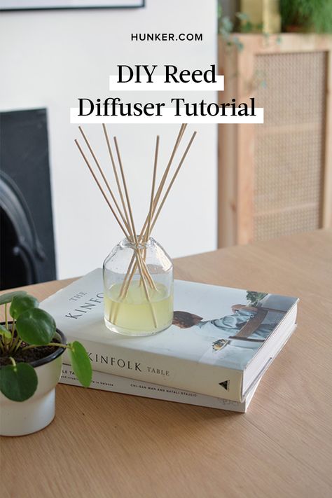 Reed diffusers are a great way to add fragrance to your home, however, most store-bought diffusers are expensive — so why drop $$ when you can make your own for a fraction of the cost? #hunkerhome #DIY #diydiffuser #reeddiffuser #diffuserideas Diffuser Decor Ideas, Diy Reed Diffuser, Diffuser Decor, Reed Diffuser Sticks, Small Glass Jars, Diffuser Sticks, Candles Photography, Reed Diffusers, Oil Diffuser Blends