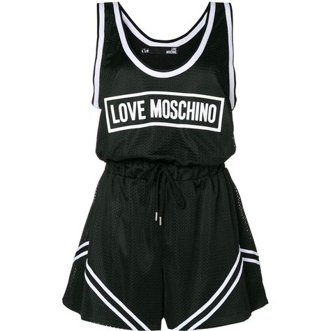 Moschino Outfit, Love Moschino Logo, Black Playsuit, Moschino Logo, Playsuit Romper, Kpop Fashion Outfits, Love Moschino, Girly Fashion, Edgy Outfits