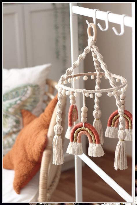 Looking for the perfect baby girl gifts? Look no further! Our guide features 6 adorable and unique ideas, along with helpful tips to ensure you find the perfect present. From cute clothing to personalized keepsakes, we've got you covered. Say hello to the perfect gift for that special little girl in your life! Macrame Nursery, Macrame Baby, Mobile Hanging, Baby Mobil, Makramee Diy, Rainbow Macrame, Macrame Wall Hanging Patterns, Ring Wire, Boho Nursery Decor