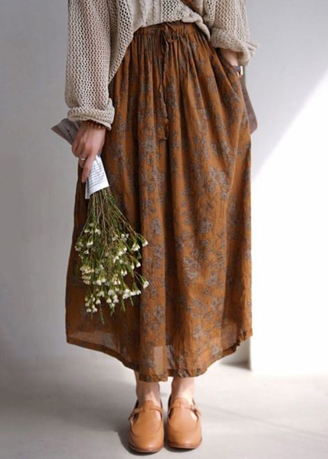 Mid Skirt Outfits, Postpartum Fashion, Cotton Skirts, Old Fashion Dresses, Modest Dresses Casual, Spandex Dress, Coffee Print, Long Skirts For Women, Muslimah Fashion Outfits